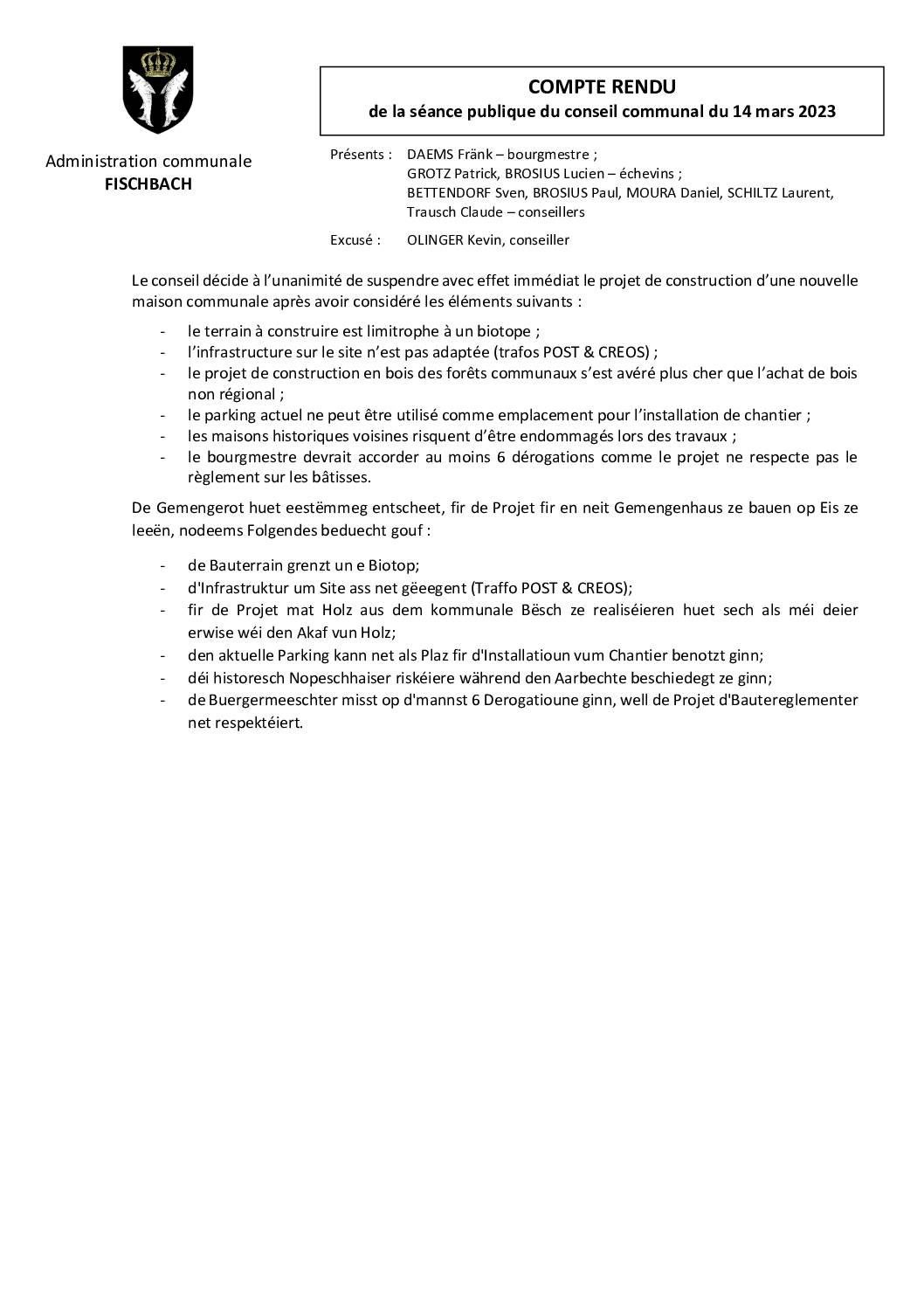 compte rendu 2023-03-14